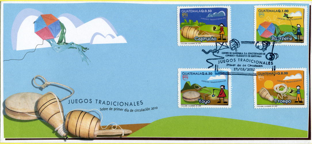 グアテマラの伝統的ゲームの切手カバー