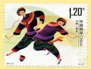 中国の独楽の切手ー３