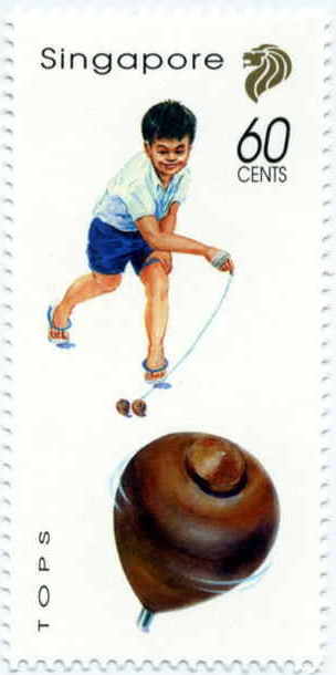 シンガポールのコマの切手